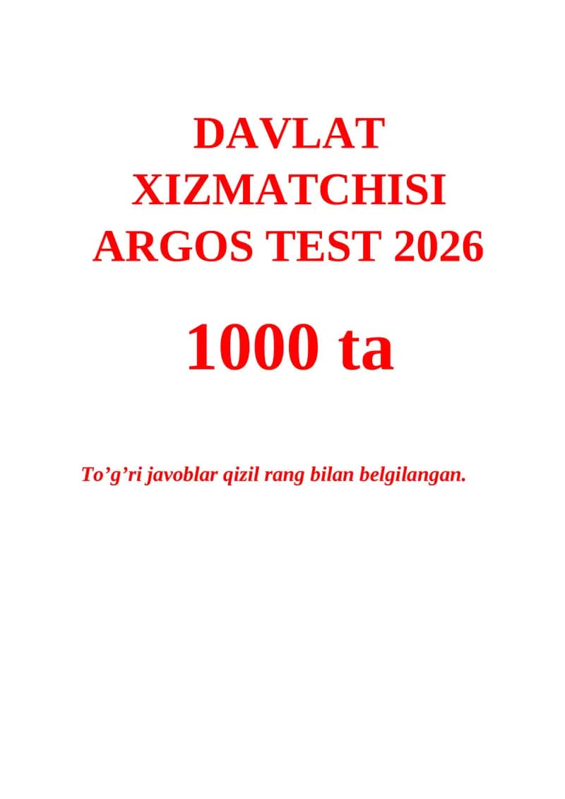 ARGOS TEST 2026