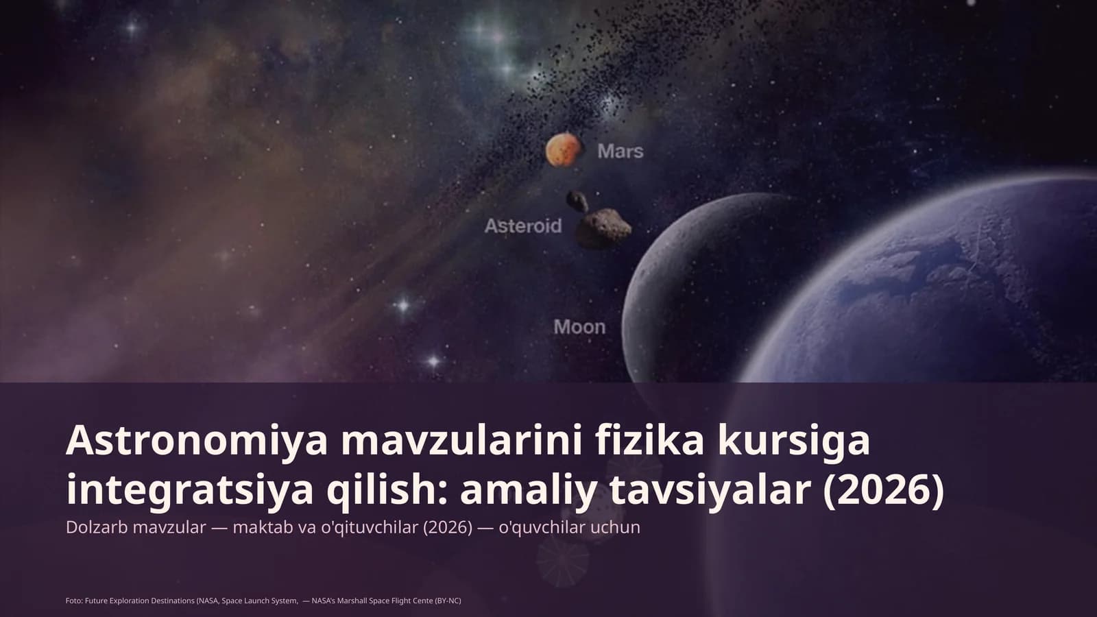 Astronomiya mavzularini fizika kursiga integratsiya qilish: amaliy tavsiyalar