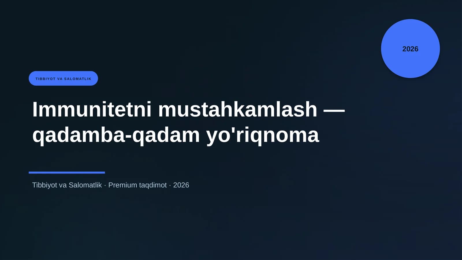 Immunitetni mustahkamlash — qadamba-qadam yo'riqnoma