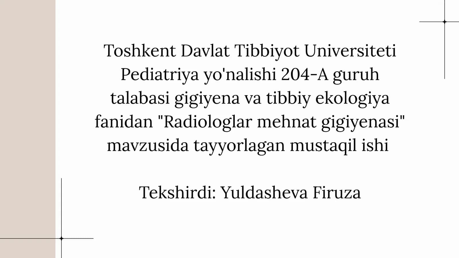 Radiologlar mehnat gigiyenasi