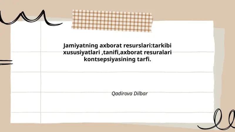 Jamiyatning axborat resurslari