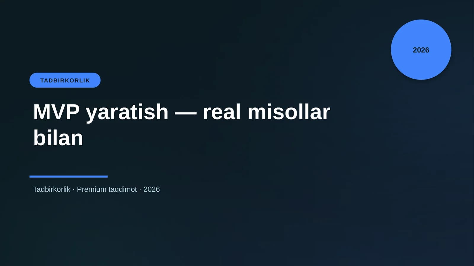 MVP yaratish — real misollar bilan