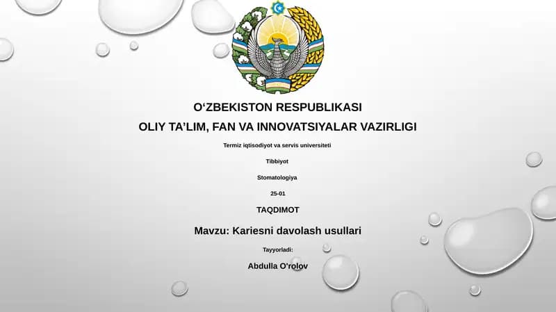 Kariesni davolash usullari