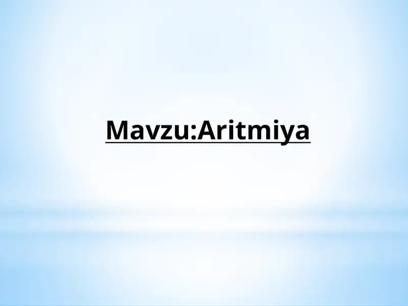 Aritmiya