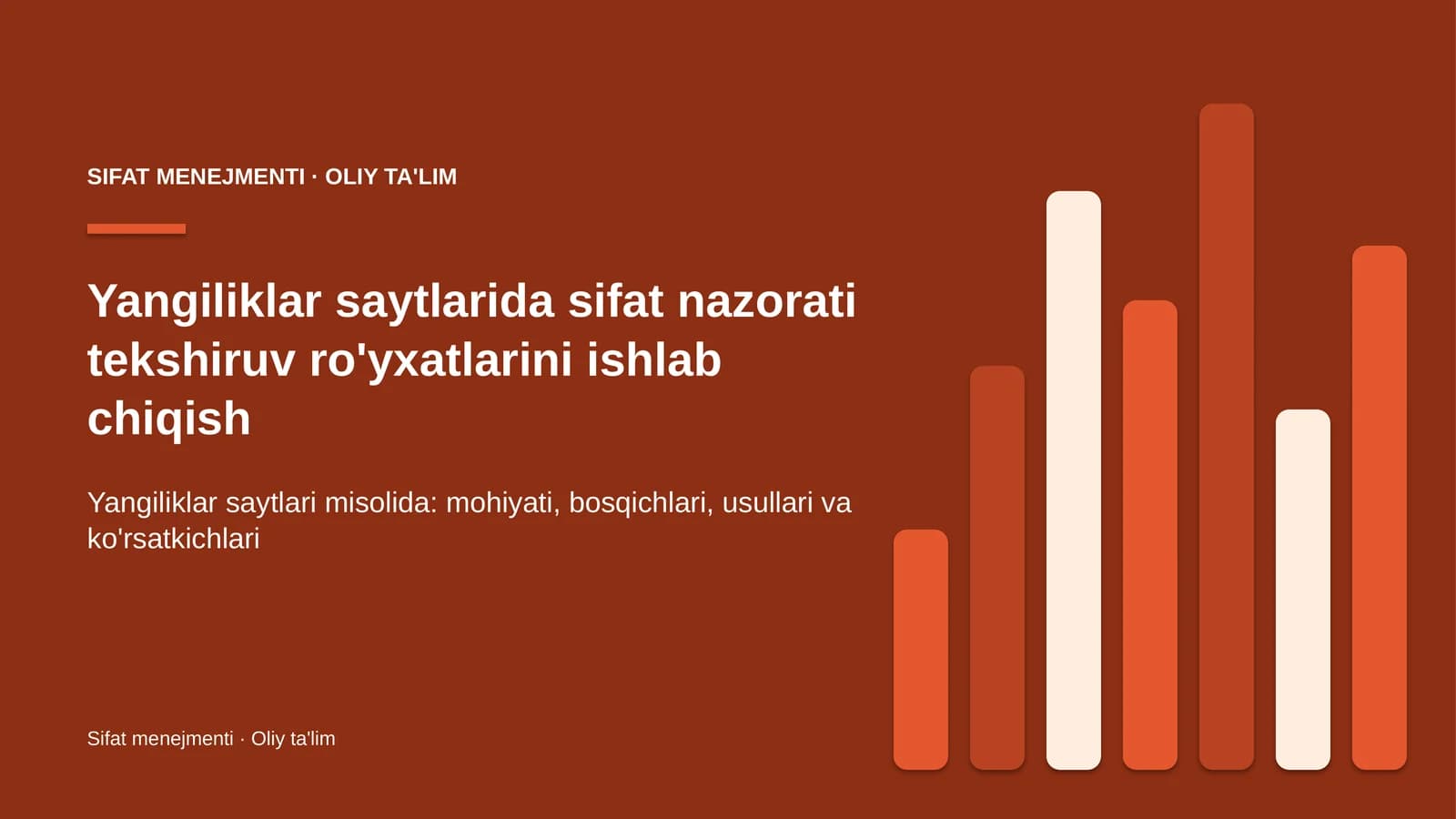 yangiliklar saytlarida sifat nazorati tekshiruv ro'yxatlarini ishlab chiqish 5930