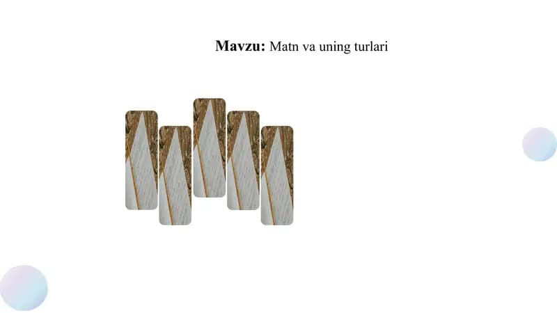 Matn va uning turlari