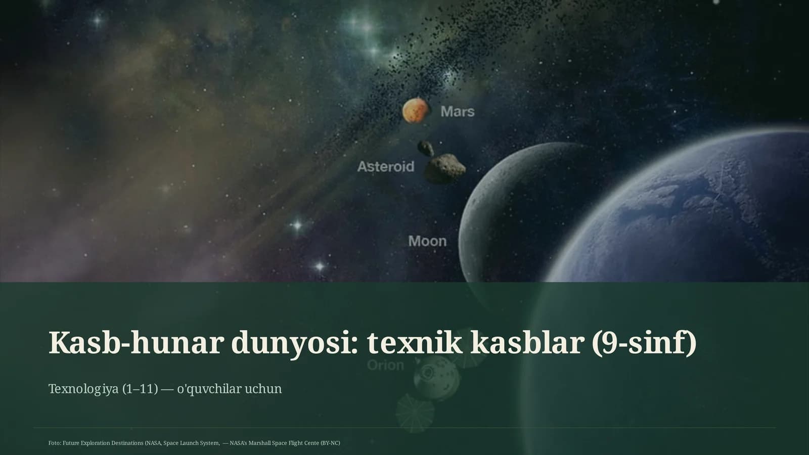 Kasb-hunar dunyosi: texnik kasblar (9-sinf)
