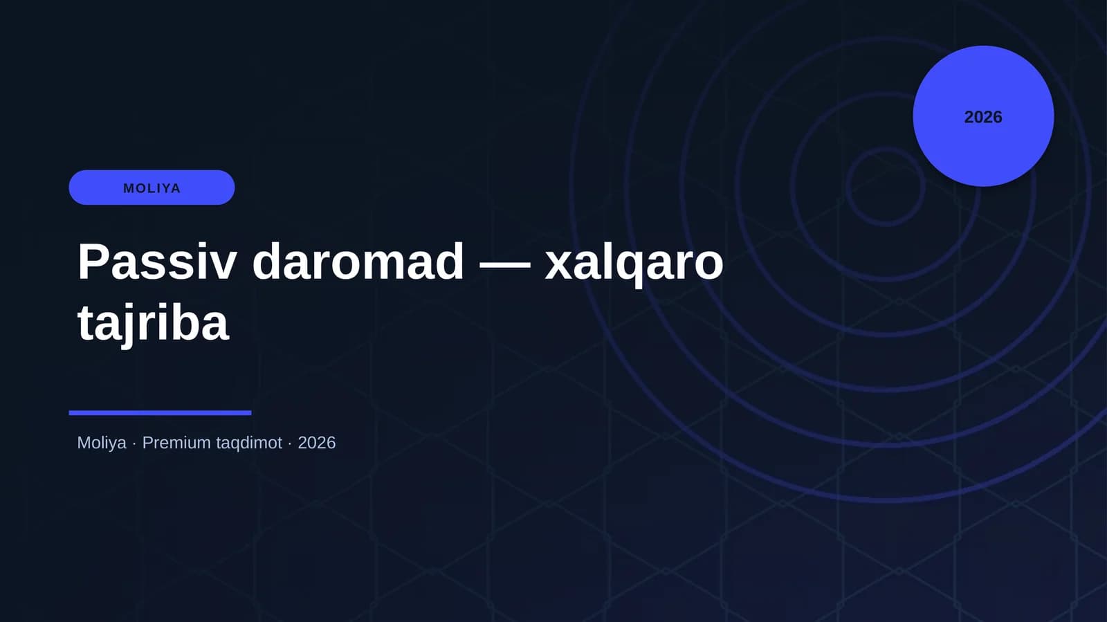 Passiv daromad — xalqaro tajriba