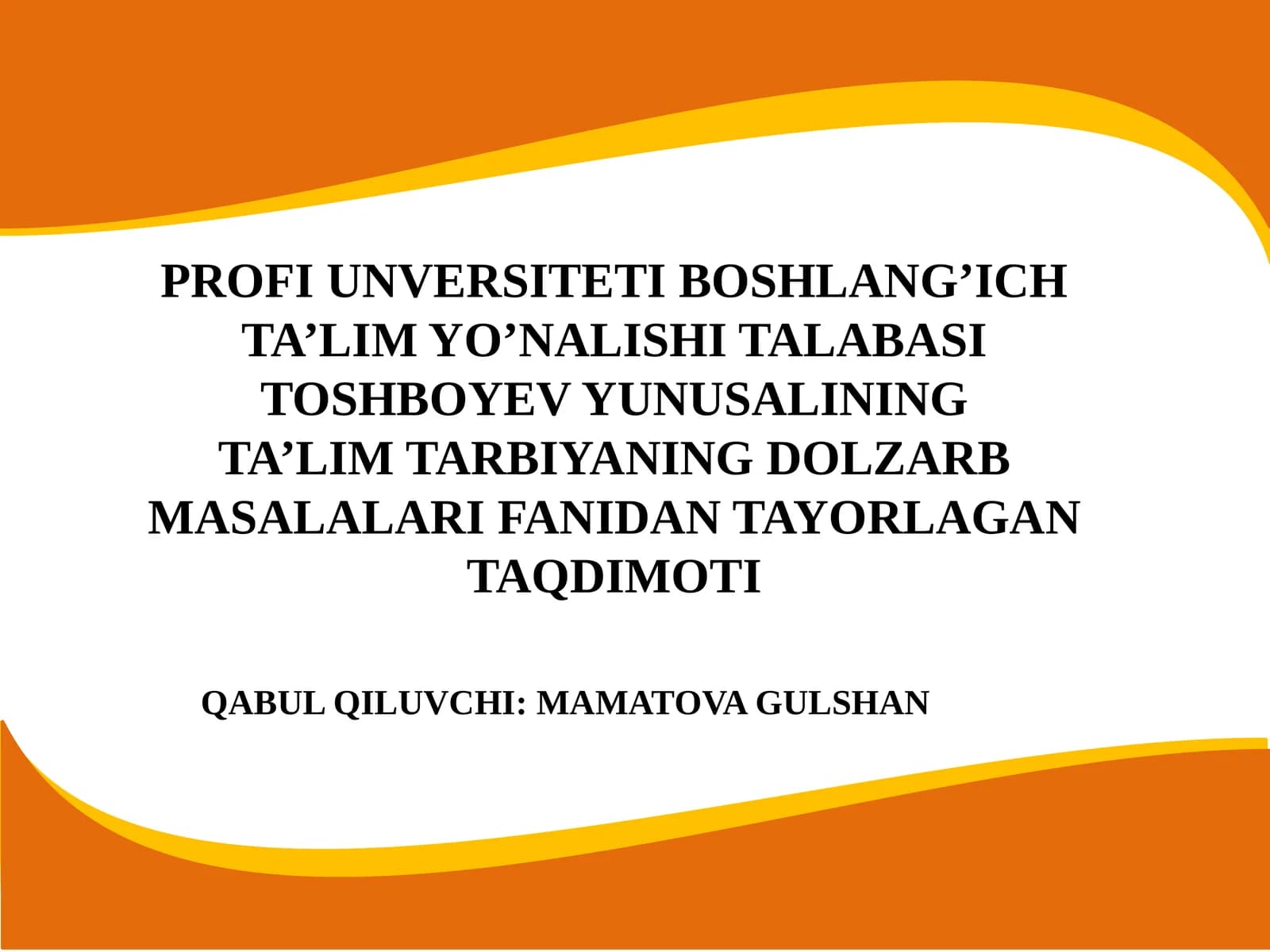Oilada sog’lom b o!a tarbiyalash