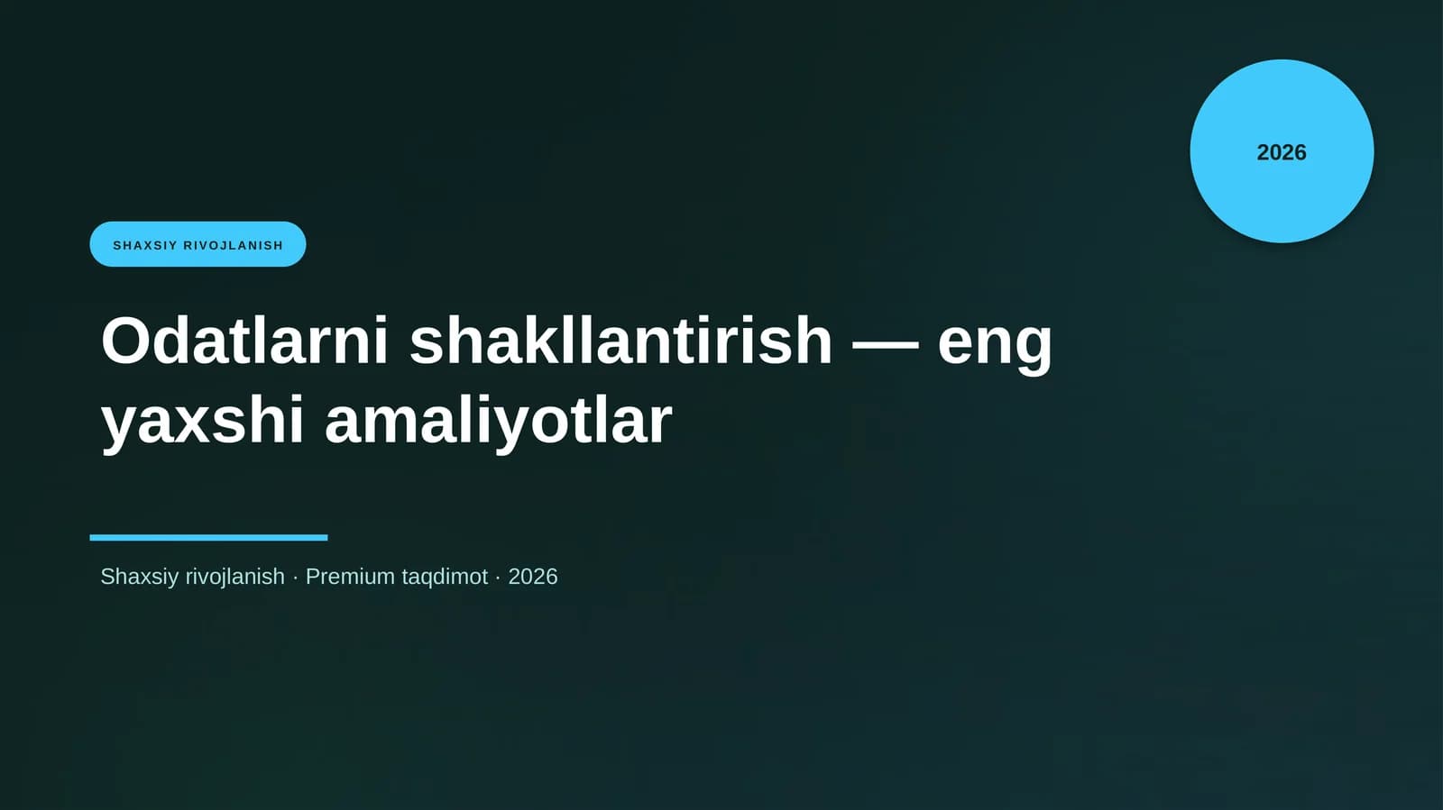 Odatlarni shakllantirish