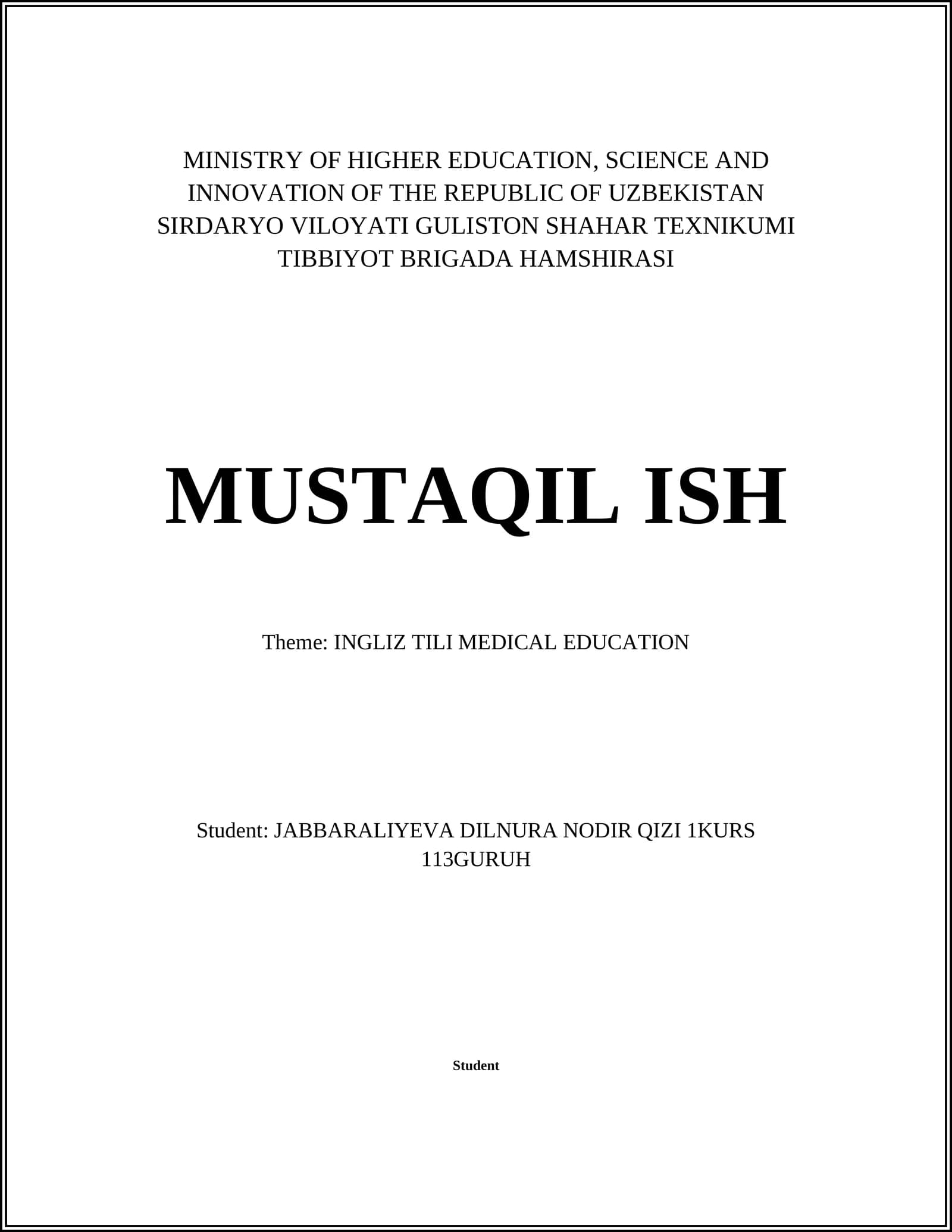Medical Terminology in English