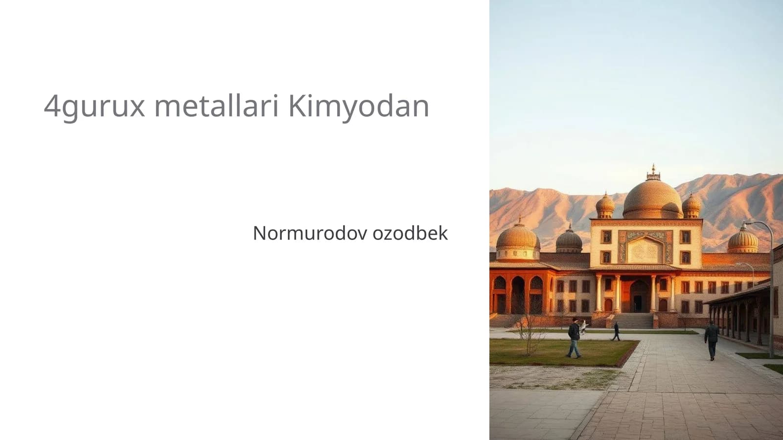 4-guruh metallari Kimyodan