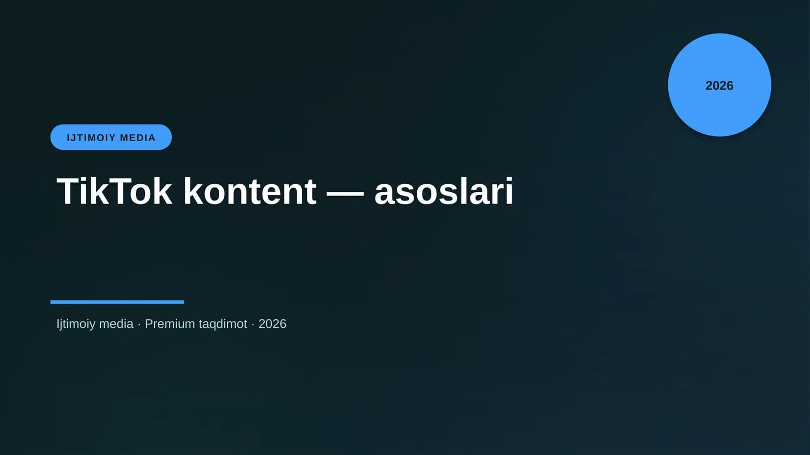 TikTok kontent - asoslari