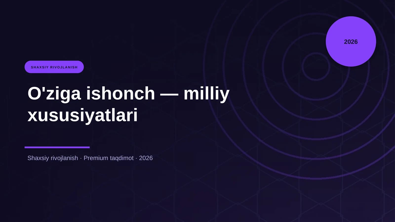 O'ziga ishonch — milliy xususiyatlari