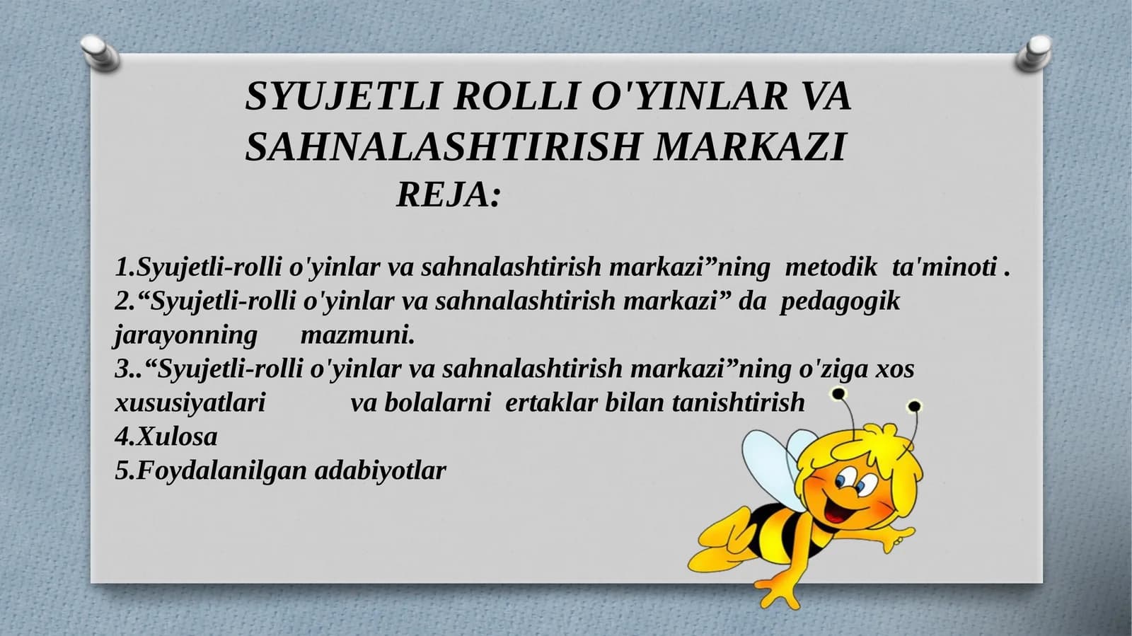 Syujetli-rolli o'yinlar va sahnalashtirish markazi