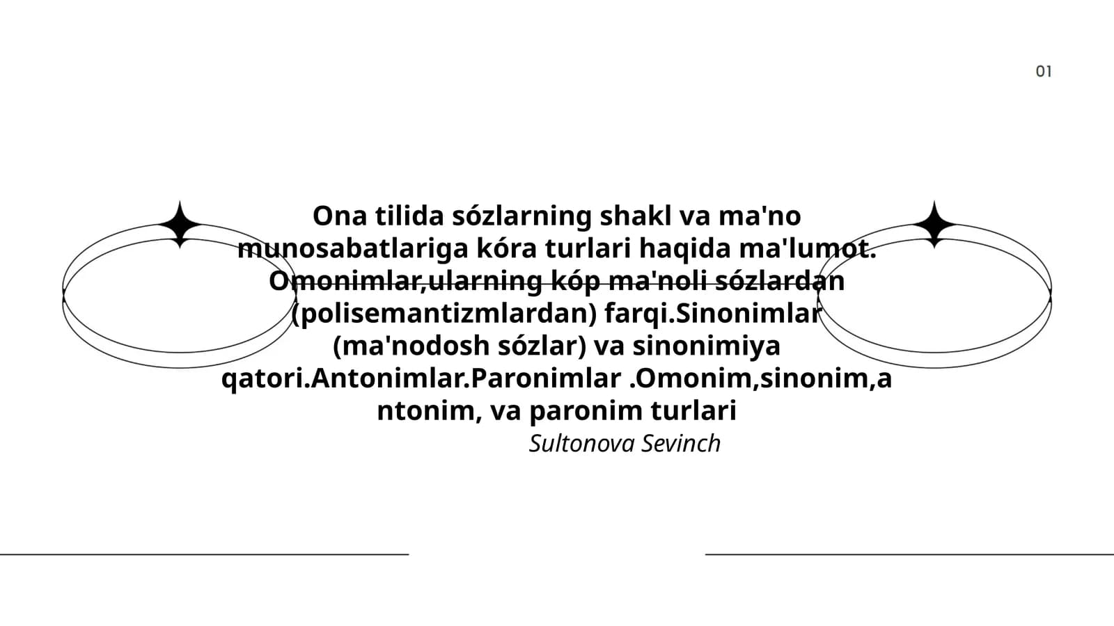 Ona tilida sózlarning shakl va ma'no munosabatlariga kóra turlari