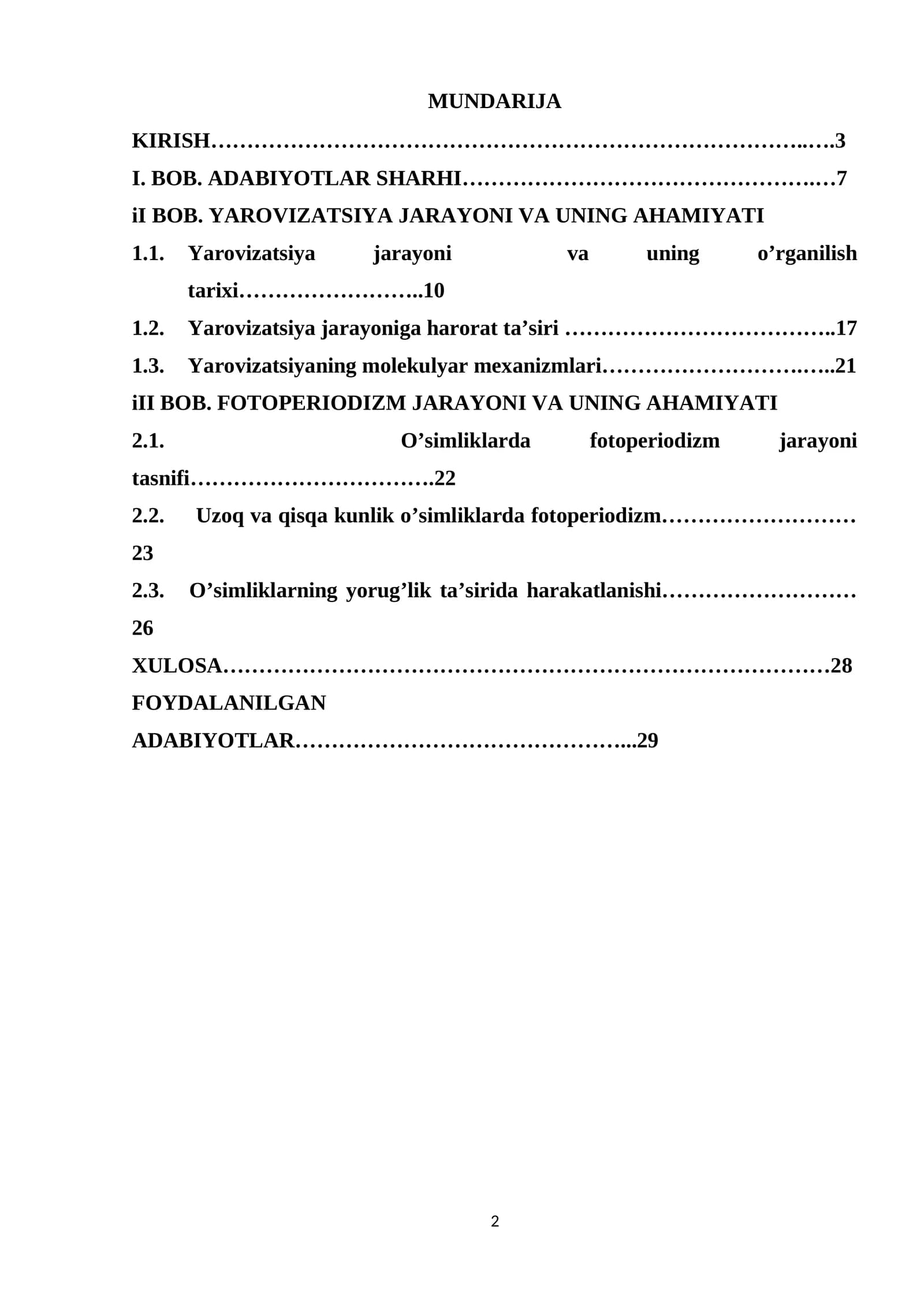 Yarovizatsiya va fotoperiodizm