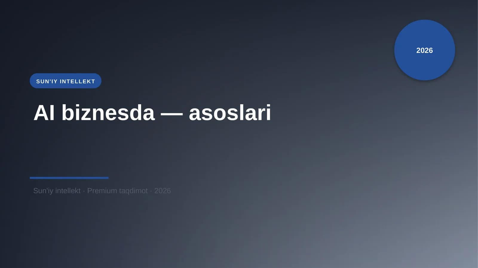 AI biznesda — asoslari