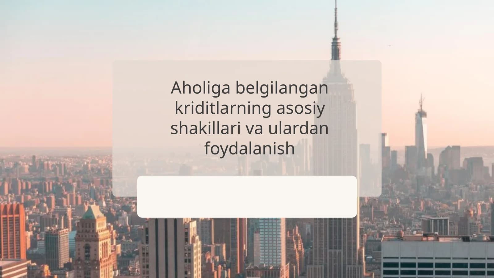 Kreditlarning asosiy shakllari va ularning farqlari