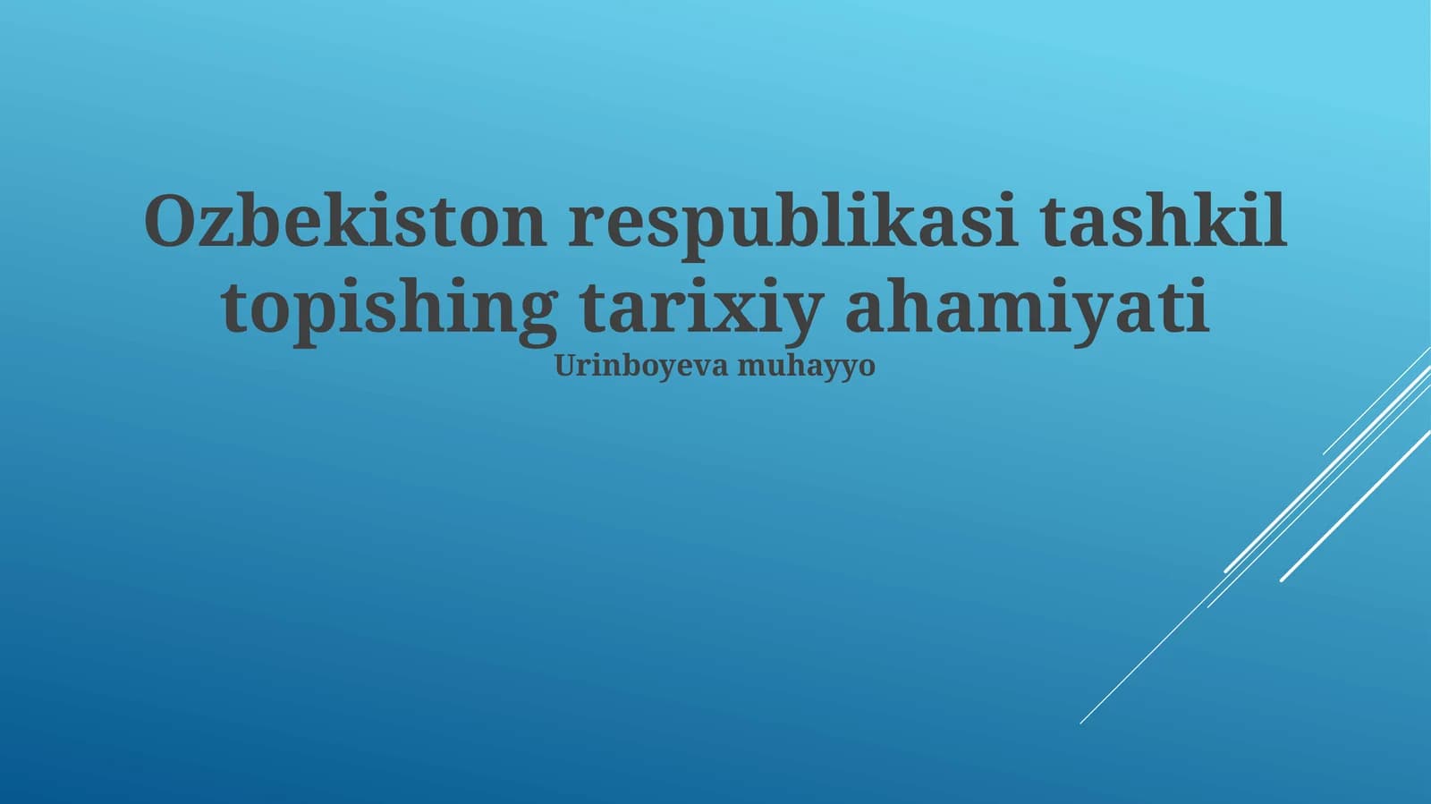 Milliy qadriyatlarni tiklash va rivojlantirish
