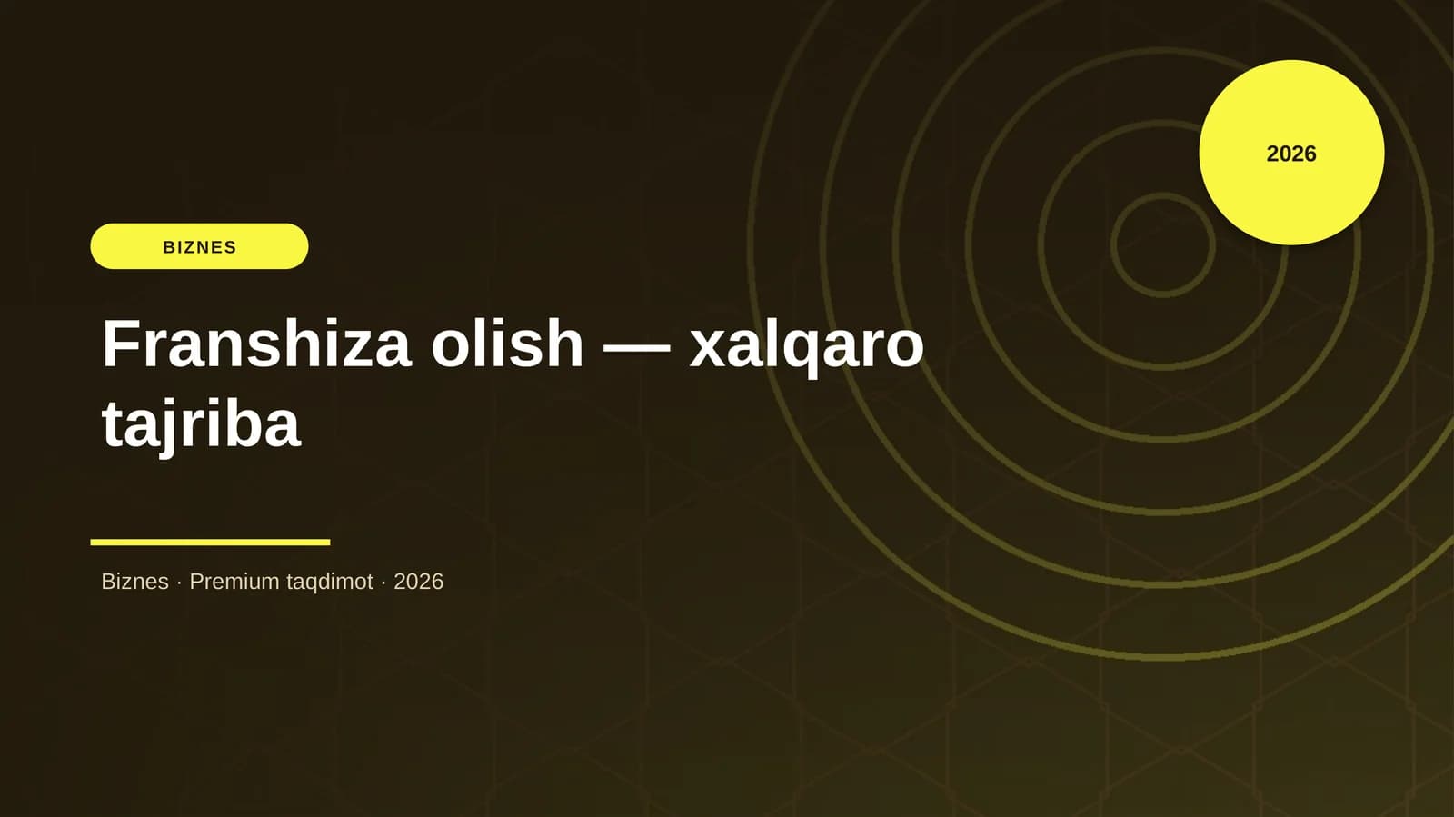 Franshiza olish — xalqaro tajriba