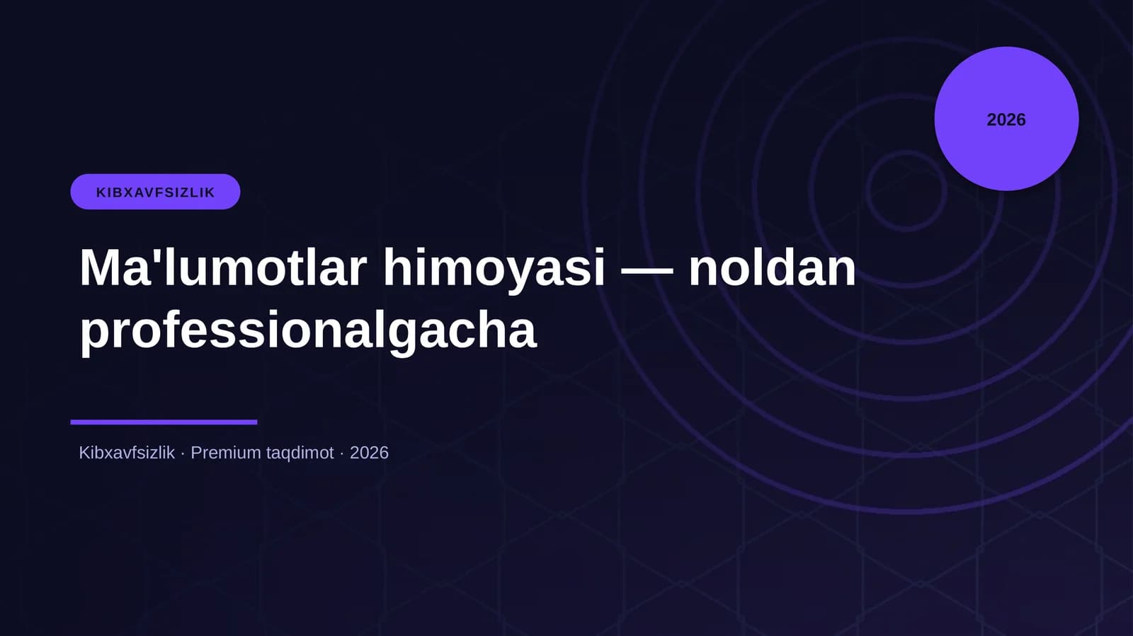 Ma'lumotlar himoyasi — noldan professionalgacha