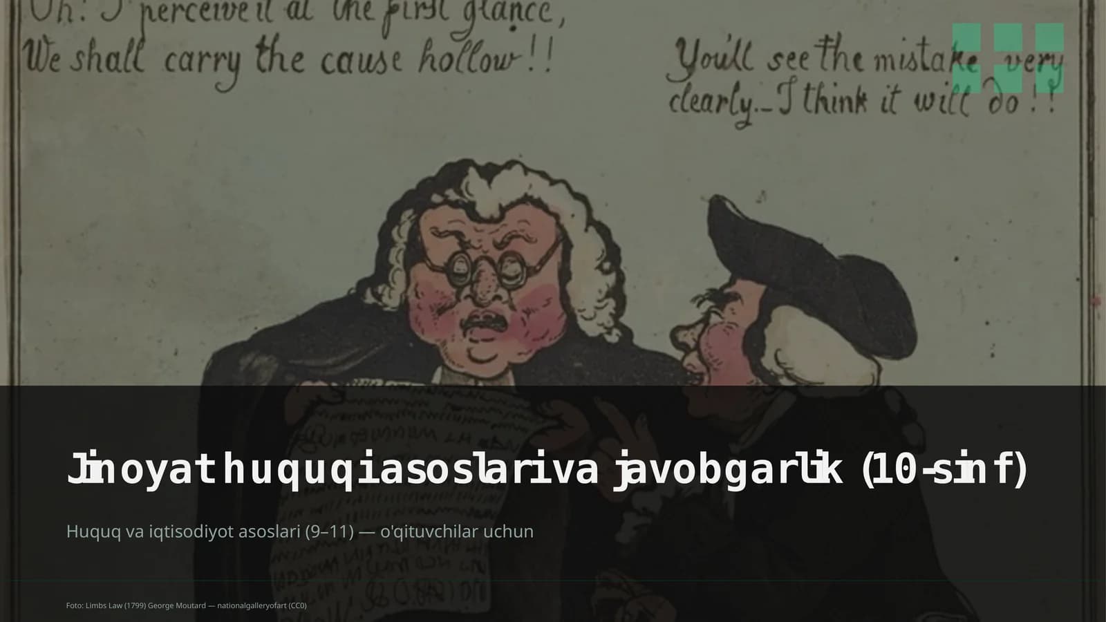 Huquq va iqtisodiyot asoslari (9–11) — o'qituvchilar uchun