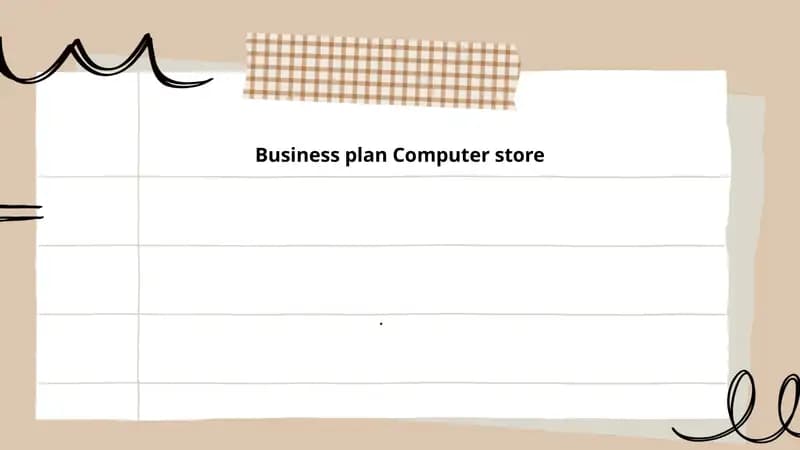 Business plan Computer store