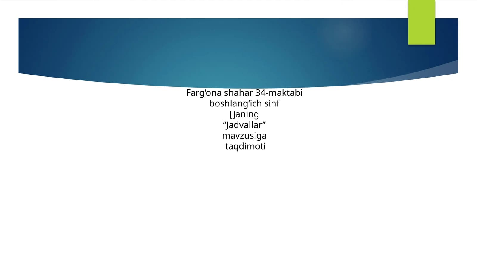 Jadvalar