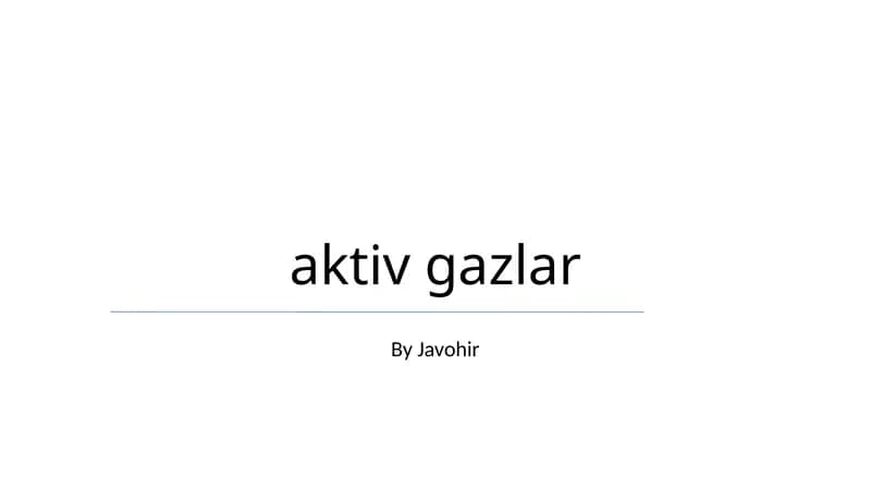 aktiv gazlar