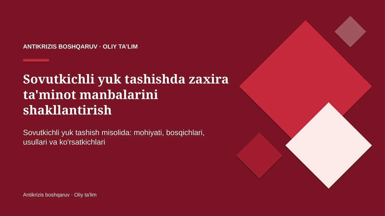 sovutkichli yuk tashishda zaxira ta'minot manbalarini shakllantirish 8835