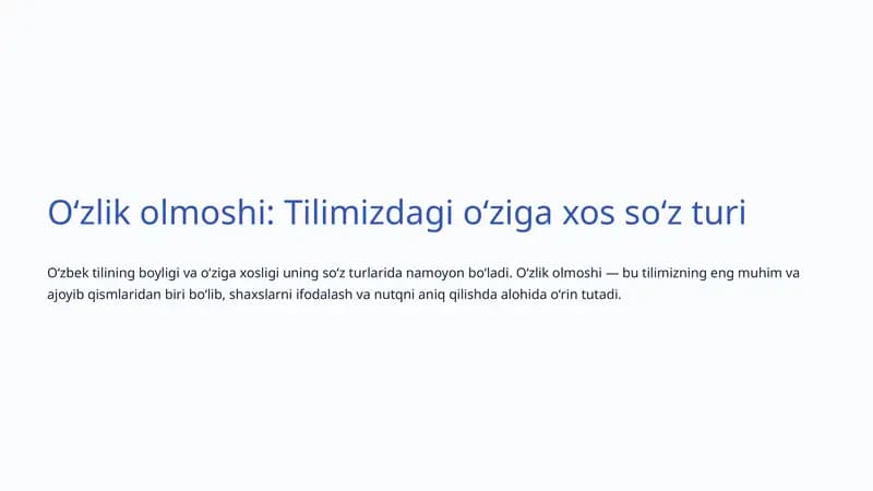 Oʻzlik olmoshi