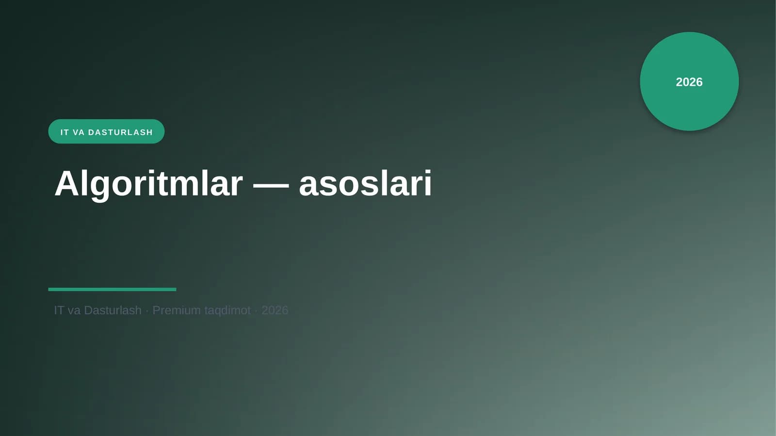Algoritmlar — asoslari
