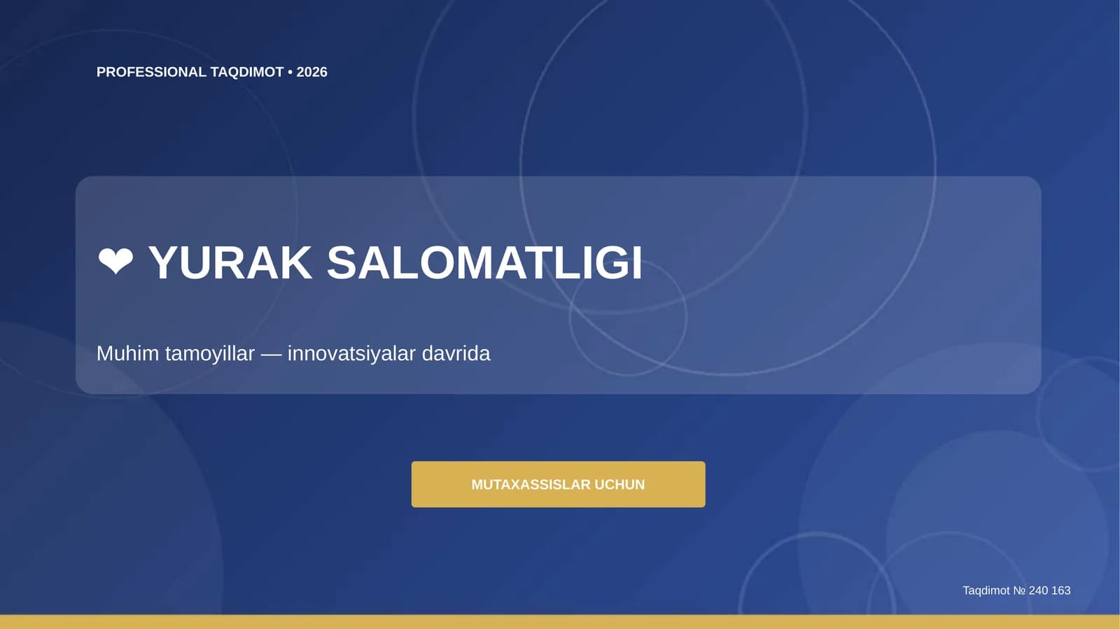 Yurak salomatligi: muhim tamoyillar (innovatsiyalar davrida) [mutaxassislar uchun]