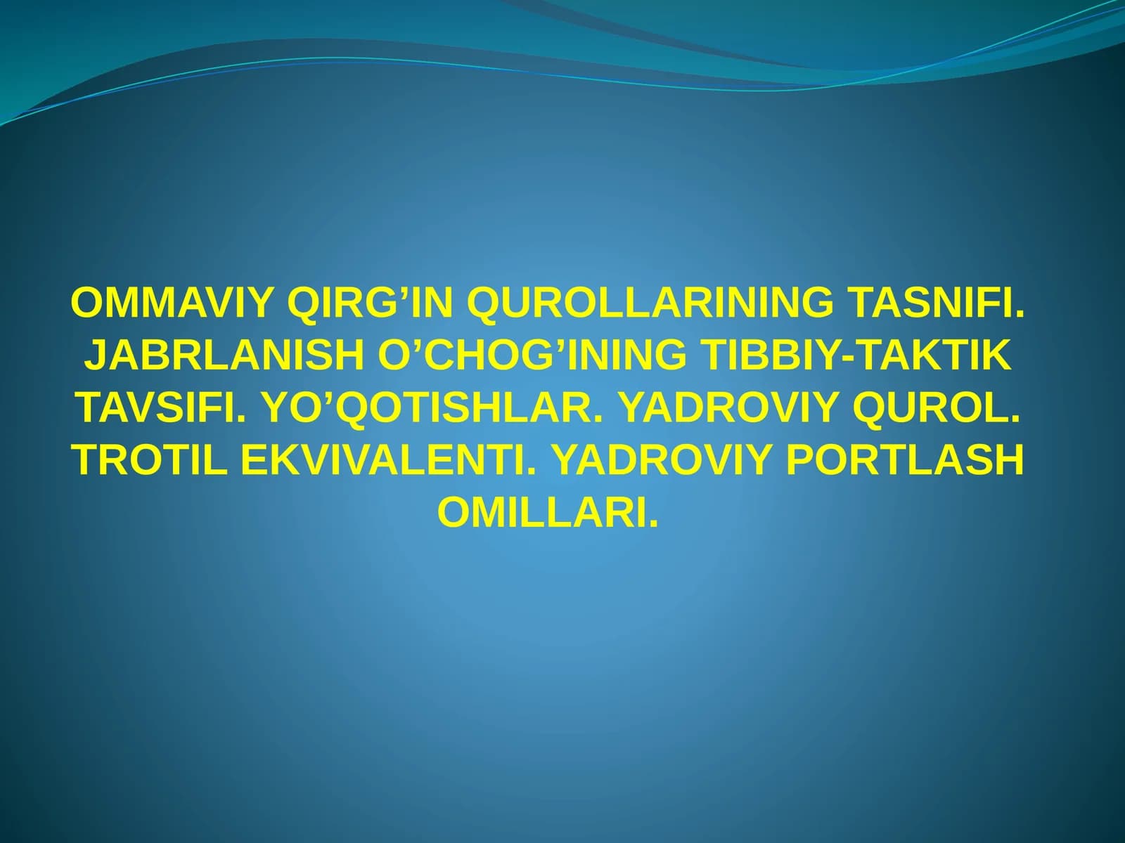 Ommaviy Qirg’in Qurollari