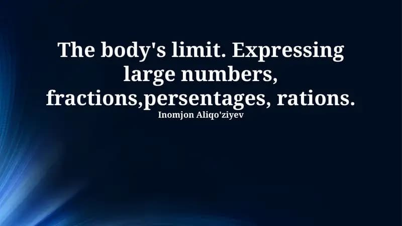 Physiological Limits & Numerical Perception