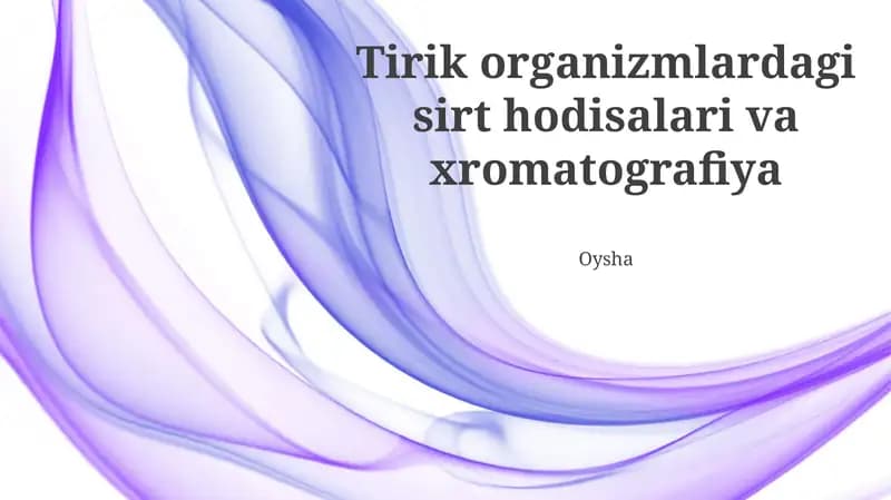 Biologiyadagi xromatografiya usullari