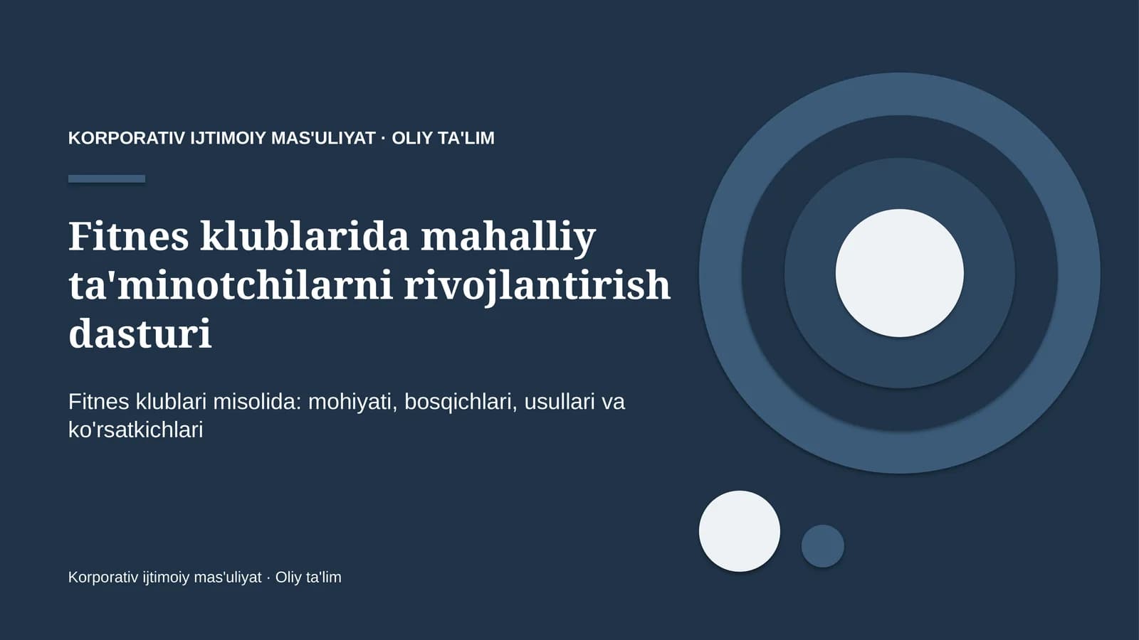 Fitnes klublarida mahalliy ta'minotchilarni rivojlantirish dasturi