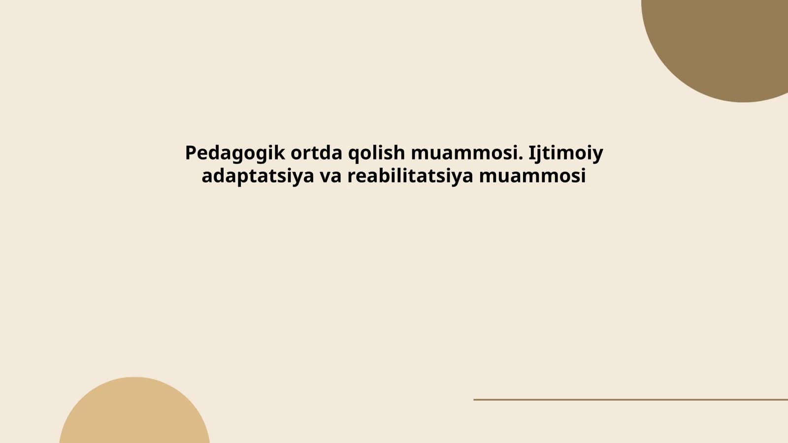 Pedagogik ortda qolish muammosi