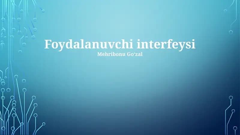 Foydalanuvchi interfeysi