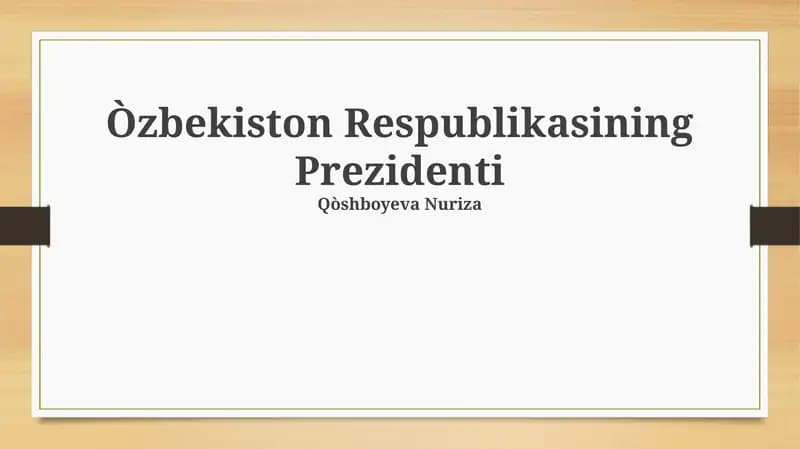 Oʻzbekiston Respublikasi Prezidenti