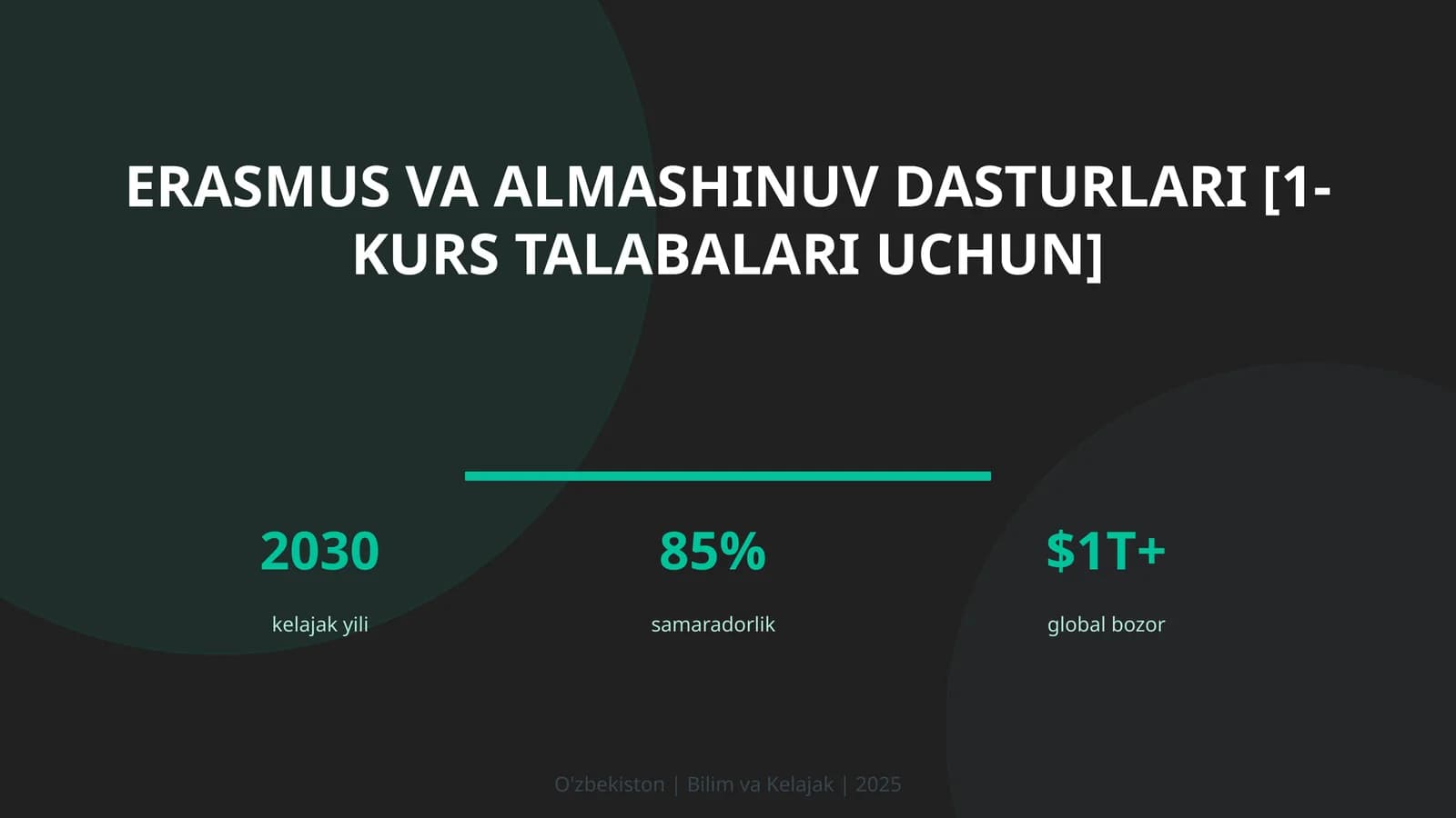 Erasmus va almashinuv dasturlari [1-kurs talabalari uchun]