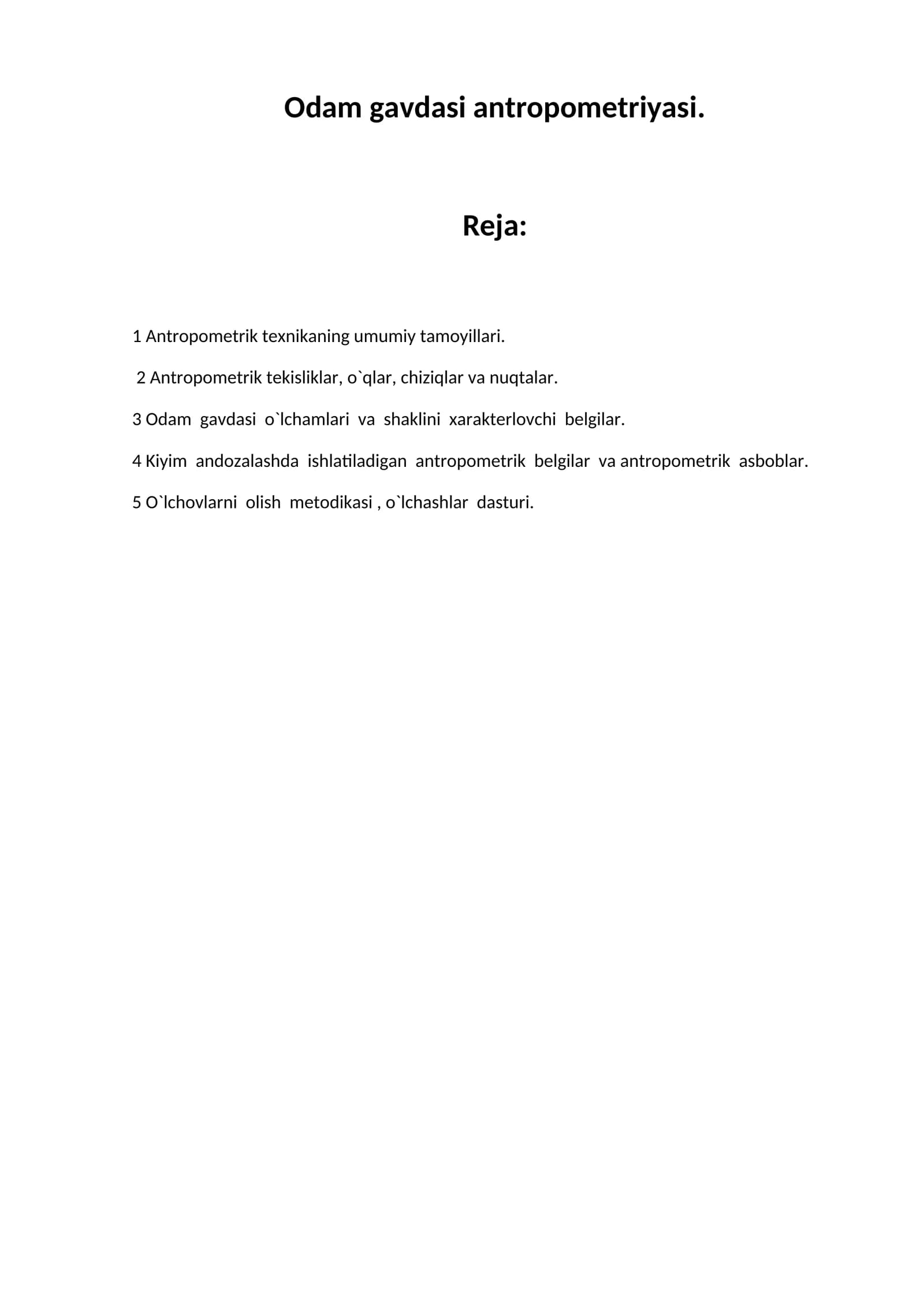 Odam gavdasi antropometriyasi