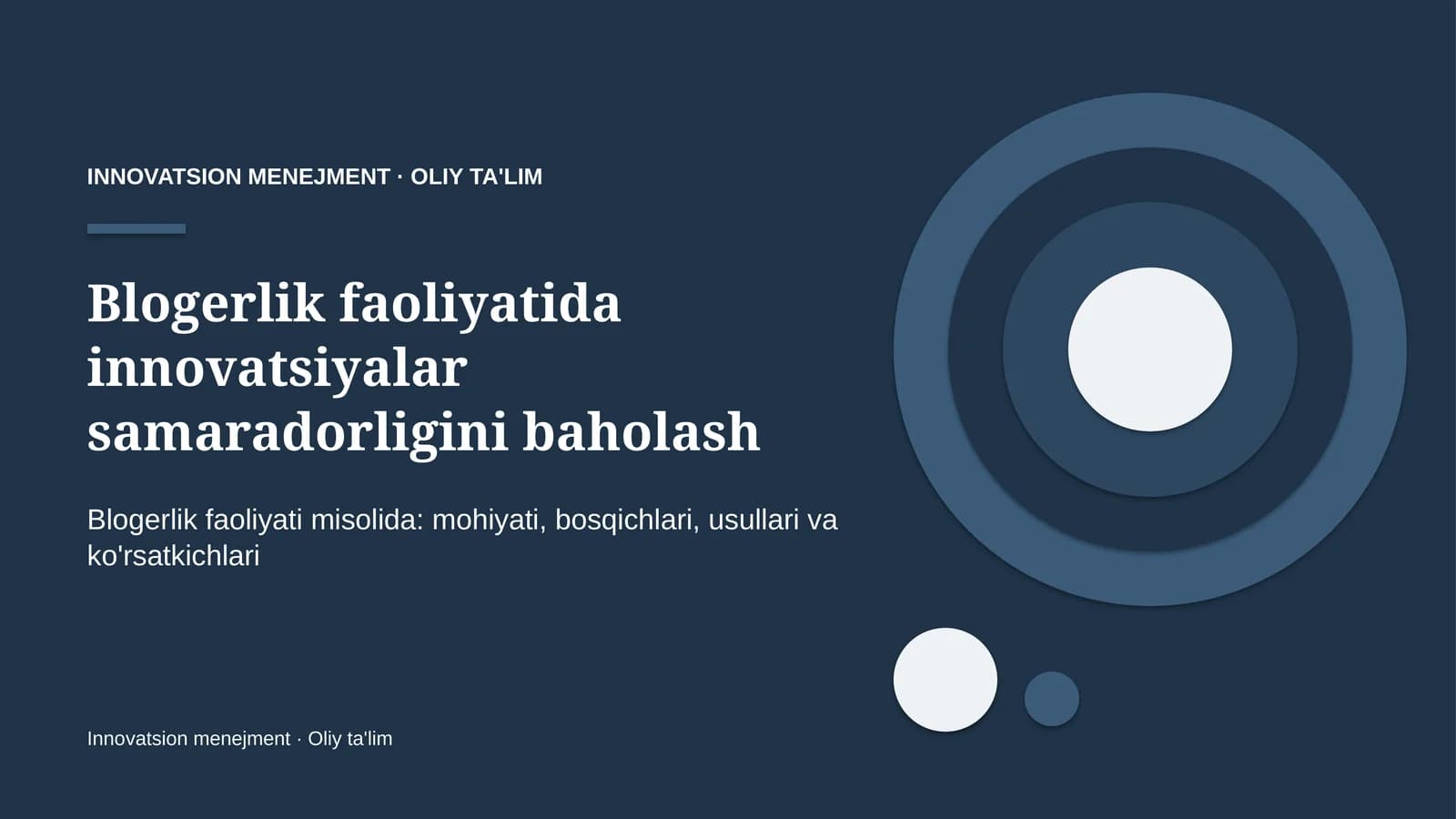 Blogerlik faoliyatida innovatsiyalar samaradorligini baholash