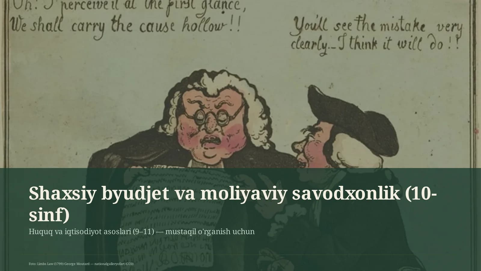 Shaxsiy byudjet va moliyaviy savodxonlik (10-sinf)