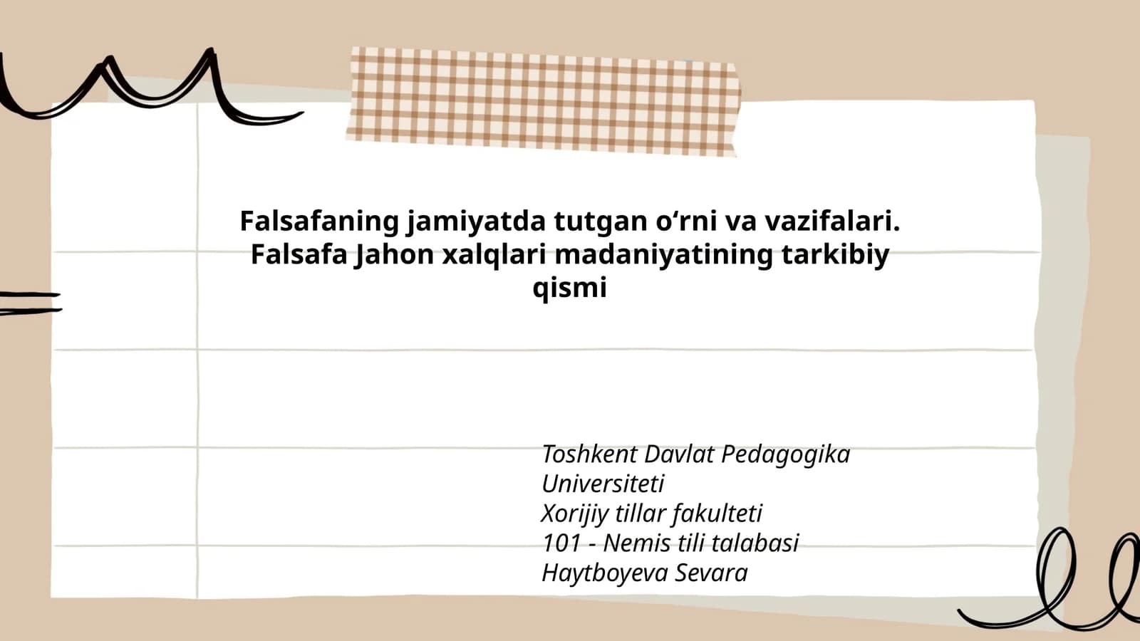Falsafaning jamiyatda tutgan oʻrni va vazifalari