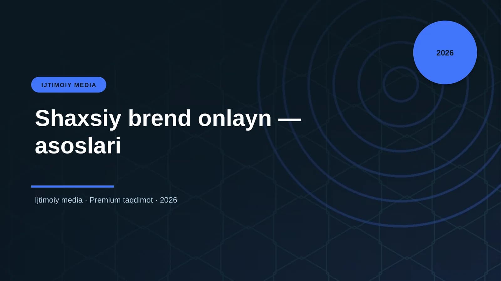 Shaxsiy brend onlayn — asoslari