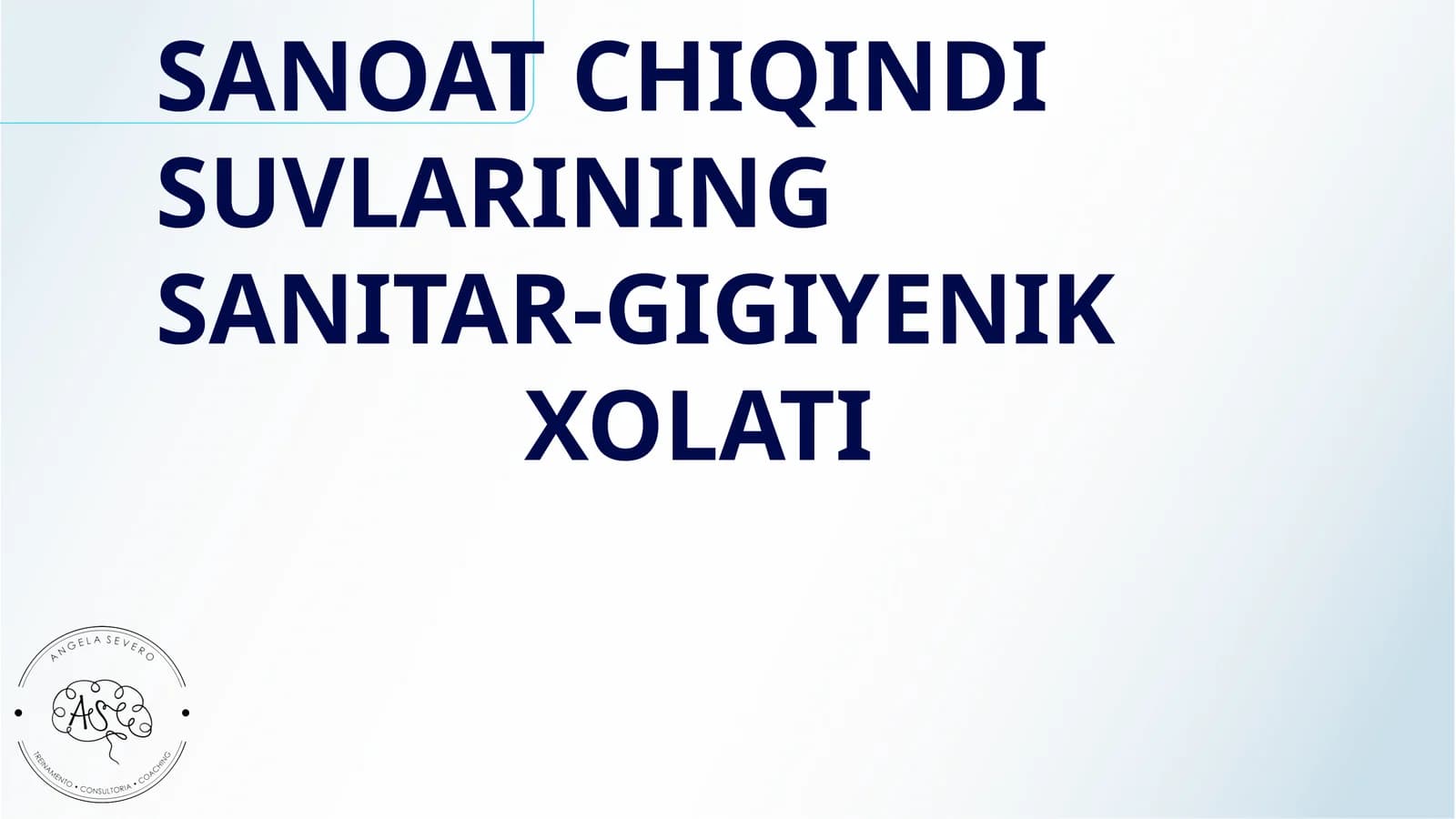 SANOAT CHIQINDI SUVLARINING SANITAR-GIGIYENIK XOLATI