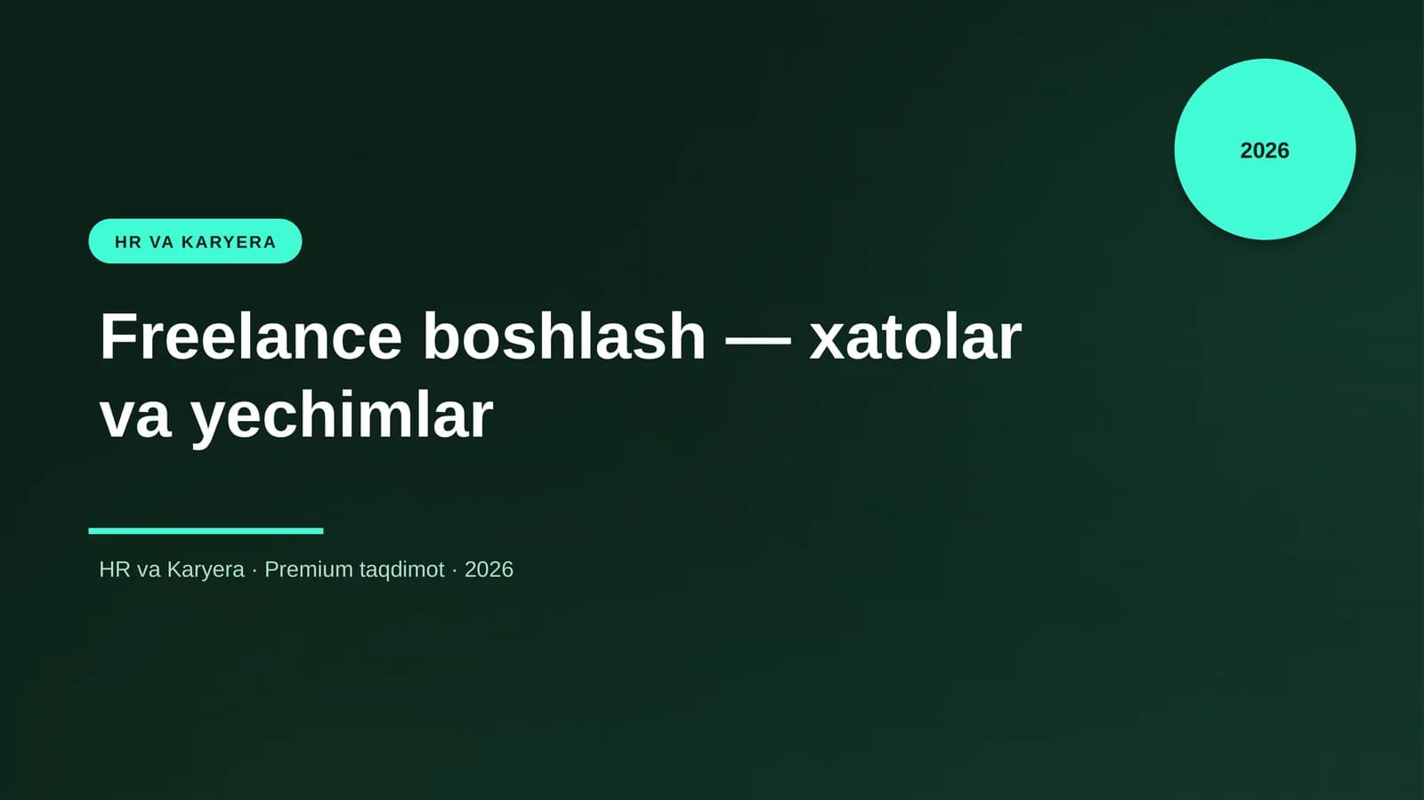 Freelance boshlash — xatolar va yechimlar