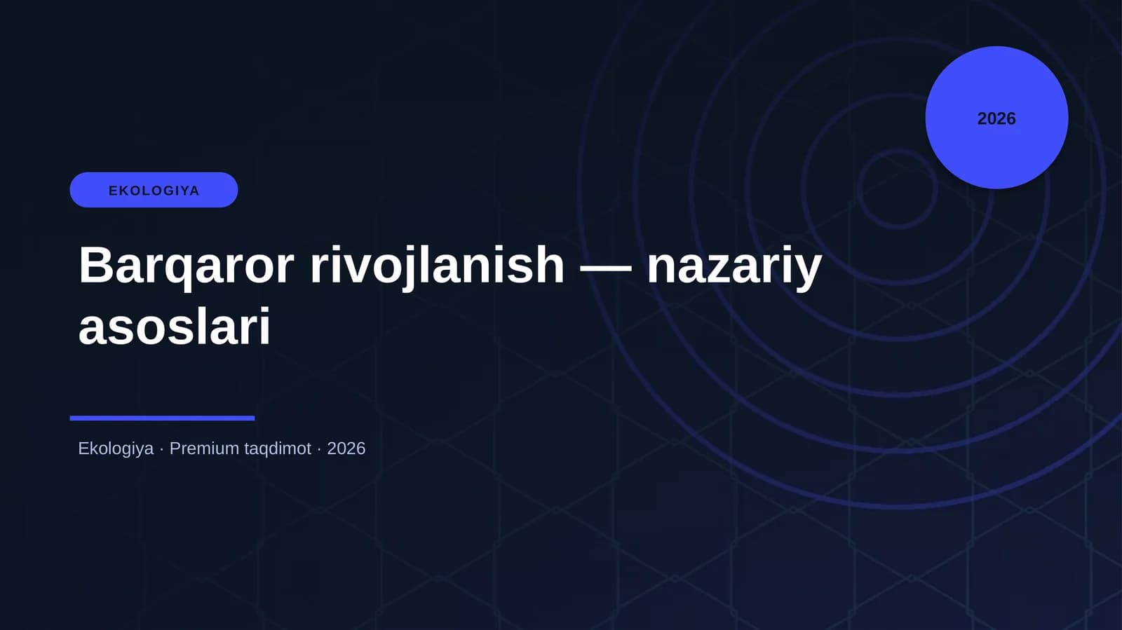 Barqaror rivojlanish — nazariy asoslari